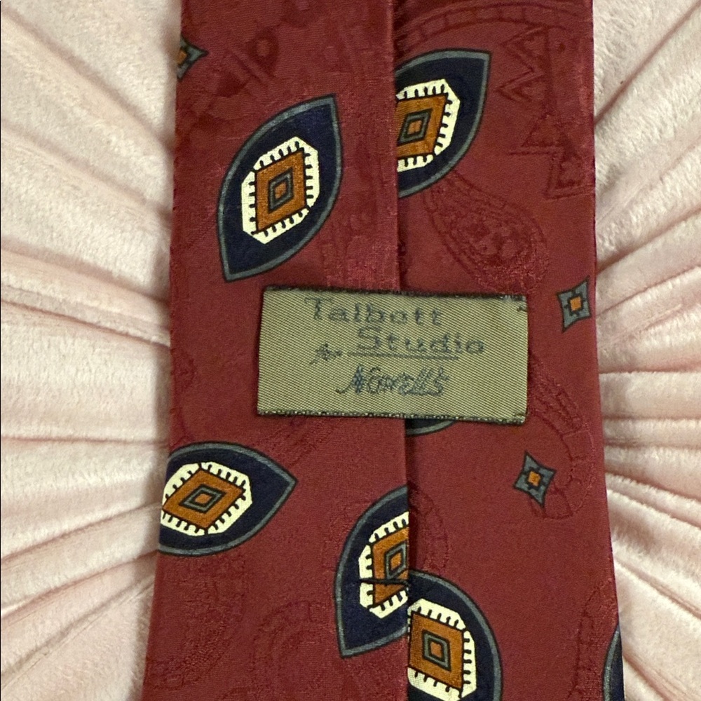 Talbott By Robert Talbott Burgundy Patterned Tie … - image 7